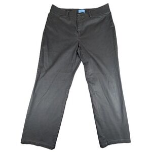 Dockers Pants Womens 14 Black Twill Straight Chino Metro Pant Stretch Workwear